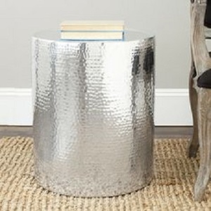 Table basse d'appoint de canapé moderne italienne minimaliste en verre trempé, tabouret carré en aluminium moulé argenté, rembourrage personnalisé pour - Product Image 6