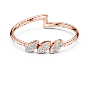 Anillos de pareja con diseño torcido de 10K Anillos de diamantes de acero inoxidable - Product Image 2