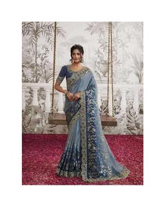 Sari de Georgette Pesada con Bordado de Alta Calidad a Precio Accesible, Último Diseño, Artículo de Venta Rápida, Pedido al por Mayor - Product Image 1