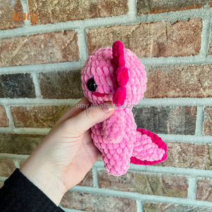 Personalizado Plushie anfibios lagarto Albino Ajolote Peluche Axolotl mascota de peluche Crochet <span class=keywords><strong>Animal</strong></span> Amigurumi bebé suave juguetes muñeca - Product Image 3