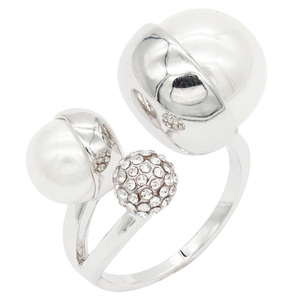 Anelli moda a grappolo placcato oro rosa intarsio CZ regolabile con rodio e placcatura 18K taglia unica - Product Image 2