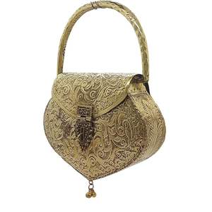 royal embossed brass <b>clutch</b> handbag for cultural celebrations high-end handcrafted brass <b>clutch</b> <b>bag</b> for upscale fashion - Product Image 5