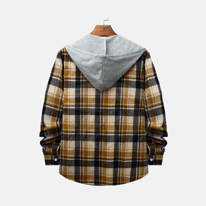 Chemise d'hiver à capuche unie pour homme de haute qualité 100 % coton, style streetwear, respirante, écologique, séchage rapide, personnalisable - Product Image 3