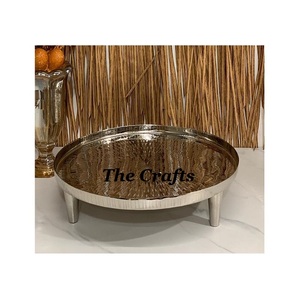 Bandeja para servir aperitivos de diseño ventajoso Bandeja para servir pulida de oro de metal de forma redonda a precios razonables - Product Image 6
