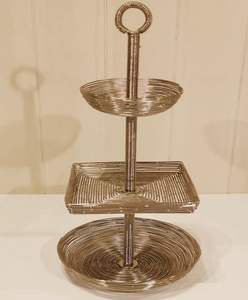 Support à gâteau plaqué or Premium à 2 niveaux nouvelle vaisselle en métal design pour hôtels restaurants OPP en sac décoratif tasse gâteau servant - Product Image 3