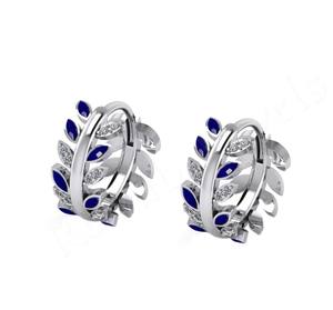 ต่างหูแบบห่วงทำจากเงิน925หรูหราสำหรับผู้หญิงดีไซน์คลาสสิกเครื่องประดับอัญมณีคุณภาพดีของขวัญที่ออกแบบได้ตามต้องการ - Product Image 1