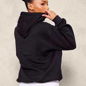 Sweat à capuche femme surdimensionné pleine longueur haute qualité noir à épaules tombantes Sweats à capuche anti-rides et respirants Sweat à capuche zippé femme - Product Image 6