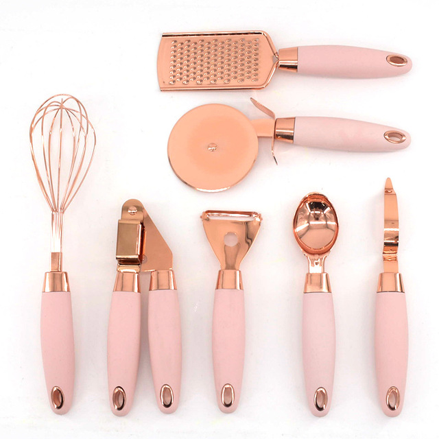 Smart Kitchen Gadgets Bakeware Set Including Manual Egg Beater Whisk Silicone Can Opener Pizza Cutter Garlic Press