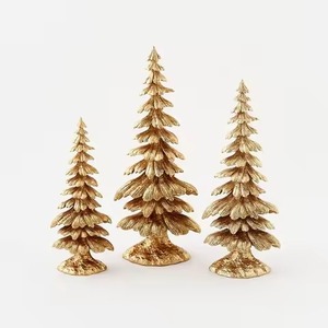 Sapin de Noël de luxe en métal pour table à manger avec détails métalliques élégants, l'accent parfait pour la maison à Noël - Product Image 3