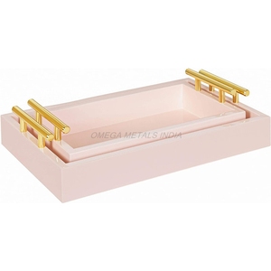 Top Trending Wooden <b>Tray</b> Set 2 Pcs in Rich Mahogany Color with Rectangular Shape and Chic Design Ideal for Elegant <b>Serving</b> - Product Image 6