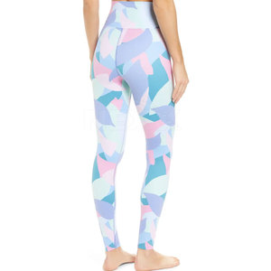 Premium Quality Custom Printing Solid <b>Pattern</b> Women's High Elastic Waist Yoga <b>Leggings</b> Sweat-Wicking Breathable Seamless 180g - Product Image 3