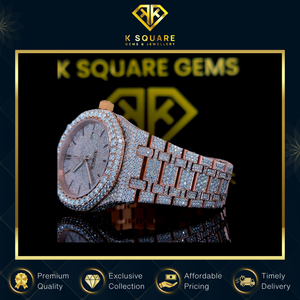 Nouvelle montre automatique en acier inoxydable de luxe avec mouvement à quartz unisexe avec diamants et résistance à l'eau de 3 mètres Inde - Product Image 6