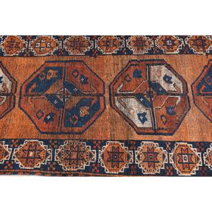 Alfombra Turca de Pasillo 3.2x10 pies (99x305 cm), Alfombra Vintage con Borde Marrón - Product Image 5