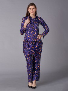 New Fashion Satin Tops + Pants 2 Pcs Set <strong>Suits</strong> <strong>Floral</strong> Printed Kurta and Pant Set for Women - Product Image 4