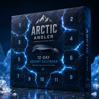 Boîte de calendrier de l'Avent personnalisée pour la pêche sur glace avec kit de pêche, coffret cadeau pour les passionnés de plein air en hiver, emballage pour les pêcheurs