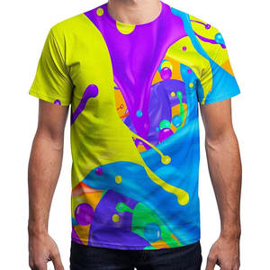 เสื้อยืดพิมพ์ลายแบบซับลิเมชั่นสำหรับผู้ใหญ่ ไซส์พลัส ทรงทันสมัย ผลิตจากโพลีเอสเตอร์ 100% แบบถัก แขนสั้น ทรงปกติ แห้งเร็ว - Product Image 3