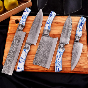 Juego de Cuchillos de Cocina de Acero de Damasco con Alto Contenido de Carbono, Juego de 5 Cuchillos de Chef - Product Image 4