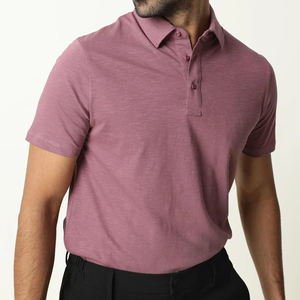 เสื้อโปโลแห้งเร็วสำหรับผู้ชาย,เสื้อยืดโปโลติดกระดุมแขนสั้นผ้าฝ้าย100% คุณภาพเยี่ยม - Product Image 6