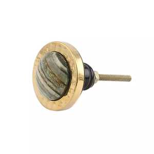 Paquete de 2 perillas de armario de cocina de hueso verde mar para cajones, perillas redondas de puerta de armarios Premium - Product Image 1