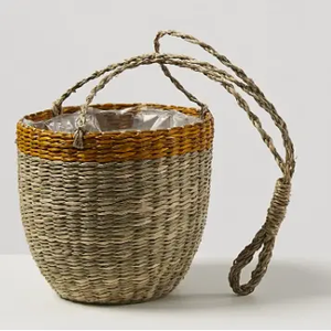 ตะกร้าหญ้าทะเลธรรมชาติสำหรับพืชที่เป็นมิตรต่อสิ่งแวดล้อมของตกแต่งต้นไม้ดอกไม้แขวนได้ - Product Image 4
