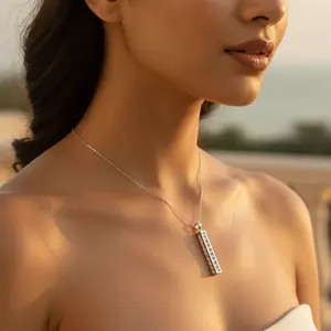 Collar Moderno para Mujer en Plata 925 con Circonita Cúbica, Bañado en Rodio, Material Oro Rosa, Cadena de Caja, Perla de Agua Dulce, Platino, Oro Rosa - Product Image 3