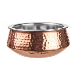 Cuenco de pedicura duradero con textura martillada de acero inoxidable Chapado en cobre elegante diseño rectangular de alta calidad japonés Premium - Product Image 4