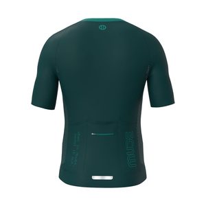 Maillot de cyclisme léger et respirant pour homme - Vert océan profond en polyester sublimé - Product Image 5