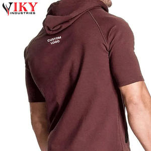 Hot Sale Gym <b>Workout</b> Bodybuilding Half Sleeve Tight Fit Thermal <b>Hoodie</b> Wholesale Custom Cheap Short Sleeve Exercise <b>Hoodie</b> - Product Image 3