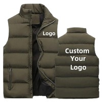 Blouson Bomber Homme Personnalisé Épais Col Montant Couleur Unie Toile Canard Hiver Réversible Imperméable Décoration Motif Logo