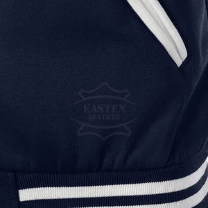 Veste de sport d'hiver pour homme de haute qualité, à séchage rapide, avec design personnalisé, col montant et logo frontal, en tissu coton/laine - Product Image 6