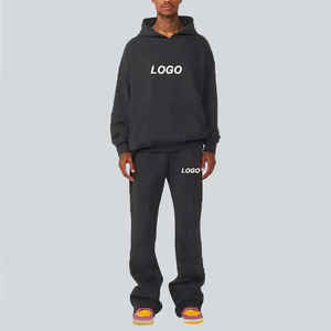 Ensemble de survêtement unisexe tendance hiver 2024, coupe évasée, séchage rapide, respirant, en polaire, avec impression par transfert thermique - Product Image 1