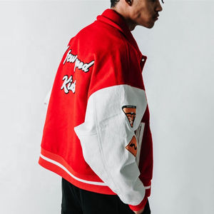 Wholesale Custom Embroidered Men's College Varsity Stand Collar Winter <b>Jacket</b> <b>Thin</b> Letterman Baseball Players Design <b>Waterproof</b> - Product Image 4