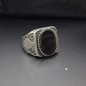 Vintage <b>Black</b> <b>Onyx</b> Silver <b>Ring</b> for <b>Men</b> Antique Turkish Ottoman Style Jewelry Custom Handcrafted 925 Sterling Silver <b>Mens</b> <b>Ring</b> - Product Image 4