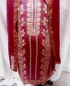 Modern Designer Unstitched Hand Embroidered Indian Fashion-Forward Party wear <b>Suits</b> for <b>Women</b> for Traditional Style Parties - Product Image 3