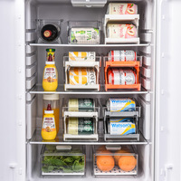 Étagère de rangement double couche pour boissons au réfrigérateur, organisateur de boissons pour congélateur, boîte de rangement transparente en plastique pour canettes, support de rangement pour réfrigérateur