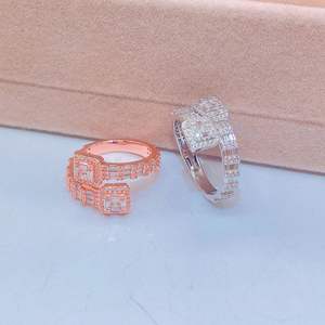 Bague à ongles en diamant baguette en argent massif-Bijoux Hip Hop - Product Image 2