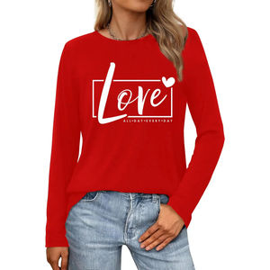 Camisetas de Manga Larga para Mujer, Corte Regular, Estilo Urbano, Tallas Grandes, Transpirables, Color Sólido, 100% Algodón, Venta al Por Mayor - Product Image 6