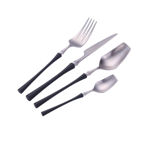 ช้อนสแตนเลสช้อนขนมดีไซน์ใหม่ล่าสุดช้อนออกงานเลี้ยงสีดำด้าน - Product Image 5