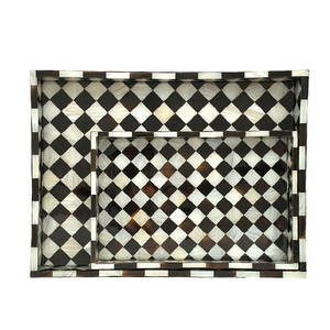 Bandeja de Servicio de Diseño Moderno con Incrustaciones de Hueso de Alta Calidad, con Forma y Color Personalizados para Restaurante, Hogar, Decoración Elegante para Servicio de Alimentos - Product Image 3