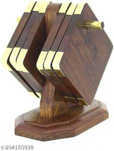 Square <b>Wooden</b> <b>Coasters</b> for Beverage Protection & Table Mat Pad Export Supply Gift Ideas from India - Product Image 3
