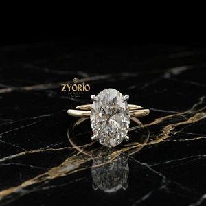 Oval Cut Solitaire Engagement <b>Ring</b> in <b>925</b> Sterling <b>Silver</b> Minimalist Promise <b>Ring</b> for Women - Product Image 2