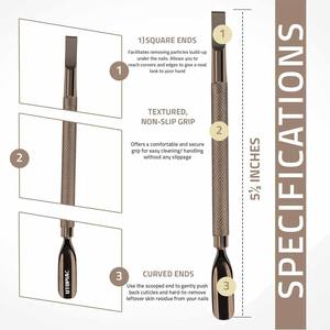 Empujadores de cutículas de acero inoxidable con revestimiento de titanio para manicura - Product Image 2