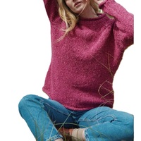 Meistverkaufter Lässiger Herbst-Winter Damen Pullover mit Langen Ärmeln O-Ausschnitt Einfarbig Gestrickter Sweater 100% Acryl Knitterfrei