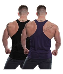 100% coton tricoté mince débardeur uni en maillot de corps pour hommes en gros logo personnalisé - Product Image 3