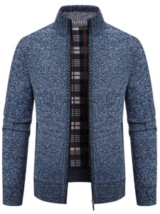 Veste cardigan décontractée pour hommes pull en tricot coupe ample pour jeunes adultes saison d'hiver fermeture à glissière tissu en toile Service OEM - Product Image 5