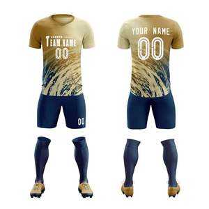 Conjunto de uniforme de camiseta de fútbol de secado rápido de alta calidad con logotipo personalizado, ropa deportiva de fútbol - Product Image 4