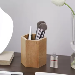 Croissant artisanat multi-usages en bois bureau organisateur porte-stylo porte-crayon en bois crayon Pot organisateur pour bureau ou bureau d'étudiant - Product Image 4