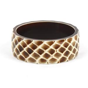 Classic White <b>Red</b> Ceramic High Carved Resin Bangle Trendy Unique Geometric Best Quality Pattern Unisex Fancy Bangles for Woman - Product Image 4