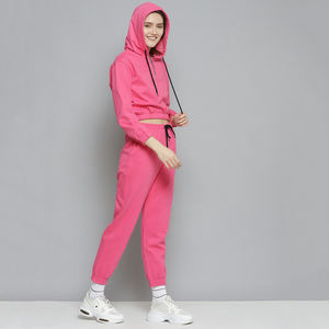 Nuevo Conjunto Deportivo Personalizado para Mujer, Chándal de Gimnasio con Estampado, 100% Algodón, Sudadera Corta Informal con Capucha, Conjunto de Jogger, Top Corto - Product Image 4