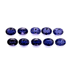 Vente en gros de pierres de saphir taillées en bleu de 7X5mm pierres précieuses d'iolite naturelles propres aux yeux taille ovale pierres précieuses en vrac pour bijoux - Product Image 2